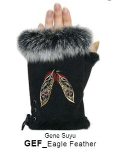 Rabbit Fur Trim Gloves - Eagle Feather